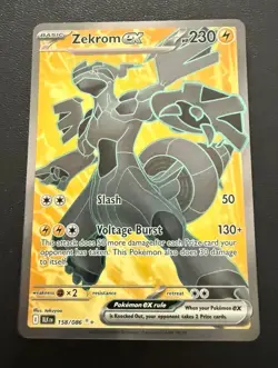 Pokemon Black Bolt Zekrom Full Art EX 158/086 Pack Fresh - Image 1