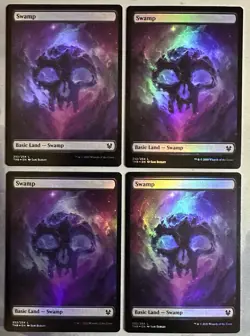 MTG / SWAMP (x4) / THB / #252 / FOIL (Full Art) / Basic Land / NM - Image 1