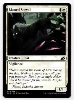 MTG Maned Serval 023/274 IKO Ikoria: Lair of Behemoths Common - Image 1