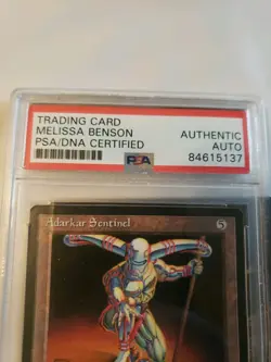 MTG Ice Age - ADARKAR SENTINEL, Psa DNA Certified Authentic Auto Melissa Benson - Image 3