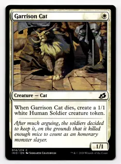 MTG Magic the Gathering Garrison Cat (14/274) Ikoria Lair of Behemoths - Image 1