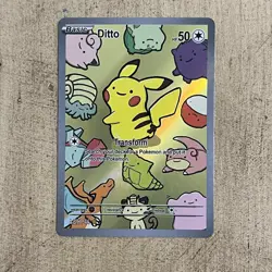 Ditto Holo Pokemon Generation One After Skool Hobby Fan Art Pikachu Derp - Image 1