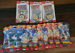 Pokemon Surging Sparks SV08 Factory Sealed Sleeved Booster Pack x11 + 3 Blister - Image 1