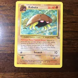 Kabuto 50/62 W Gold Stamp Wizards Promo Fossil WOTC Pokemon Card LP - Image 1
