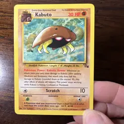 Kabuto 50/62 W Gold Stamp Wizards Promo Fossil WOTC Pokemon Card LP - Image 3