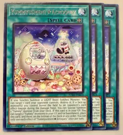 Yugioh! 3x Yummyusment Acroquey JUSH-EN024 Rare 1st Ed NM - Image 1
