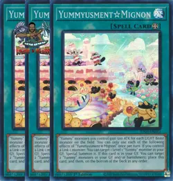 Yugioh! 3x Yummyusment☆Mignon JUSH-EN023 Super Rare 1st Ed NM - Image 1