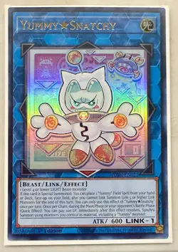 Yugioh! 1x Yummy Snatchy JUSH-EN022 Ultra Rare 1st Ed NM - Image 1