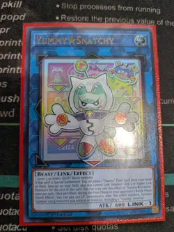 Yugioh! 1x Yummy Snatchy JUSH-EN022 Ultra Rare 1st Ed NM - Image 1
