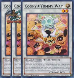 Yugioh! 3x Cooky Yummy Way JUSH-EN020 Rare 1st Ed NM - Image 1