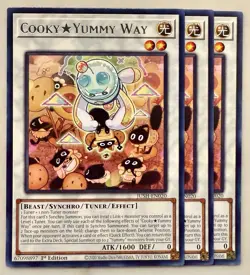 Yugioh! 3x Cooky Yummy Way JUSH-EN020 Rare 1st Ed NM - Image 1