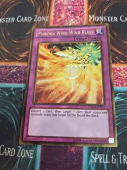 Yugioh Phoenix Wing Wind Blast PGLD-EN070 Gold Rare 1st Edition Near Mint - Image 1