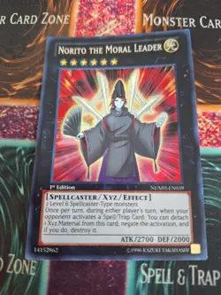 Yugioh Norito the Moral Leader NUMH-EN039 Secret Rare 1st Edition Near Mint - Image 1