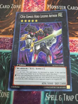 Yugioh CXyz Comics Hero Legend Arthur NUMH-EN042 Secret Rare 1st Edition NM - Image 1