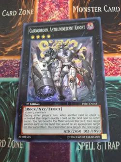 Yugioh Cairngorgon, Antiluminescent Knight PRIO-EN054 Super Rare 1st Edition NM - Image 1