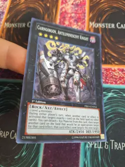 Yugioh Cairngorgon, Antiluminescent Knight PRIO-EN054 Super Rare 1st Edition NM - Image 2