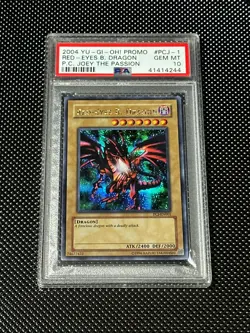 YUGIOH PSA 10 2004 Red-Eyes B. Dragon PCJ-EN001 Secret Rare Promo *4244 - Image 1