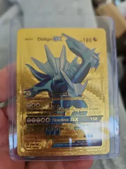 Dialga GX Gold Foil Fan Art Vinyl Textured Collector Pokemon Card - Image 1
