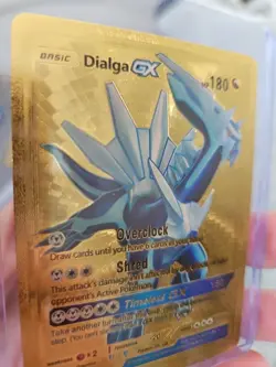 Dialga GX Gold Foil Fan Art Vinyl Textured Collector Pokemon Card - Image 3