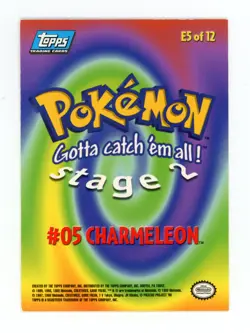 Charmeleon - #05 Stage 2 Pokemon Topps Card - E5 Of 12 - Blue Logo - Image 2