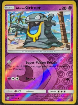 Alolan Grimer 2017 Sun & Moon Reverse Holo Pokemon Card 57/149 (NM) - Image 1