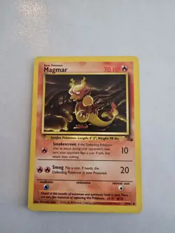 Magmar Fossile Pokemon Uncommon Card Magmar 39/62 (Fossil) WOTC NM - Image 1