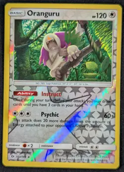 Oranguru 2017 Sun & Moon Reverse Holo Rare Pokemon Card 113/149 (NM) - Image 1