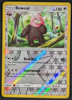 Bewear 2017 Sun & Moon Reverse Holo Rare Pokemon Card 112/149 (NM) - Image 1