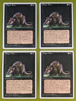 Plague Rats x4 Fourth Edition 4th 4x Playset Magic the Gathering MTG - Image 1