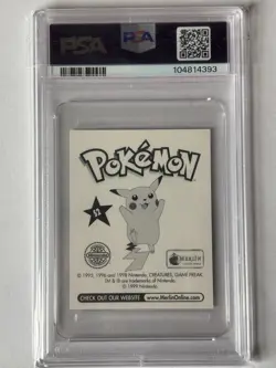 1999 Merlin Pokemon Ash & Pikachu Prism PSA 8 - Image 2