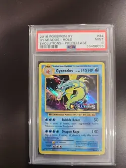 Pokemon TCG Prerelease Gyarados 34/108 Evolutions Pre-Release Promo PSA 9 Mint - Image 1
