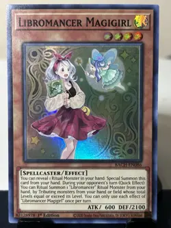 YuGiOh: Libromancer Magigirl BACH-EN086 Battle of Chaos 1st Edition Super Rare - Image 1