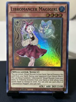 YuGiOh: Libromancer Magigirl BACH-EN086 Battle of Chaos 1st Edition Super Rare - Image 3