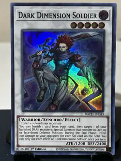 Yugioh: Dark Dimension Soldier Super Rare Variant (1st Edition) - BACH-EN043 P - Image 1