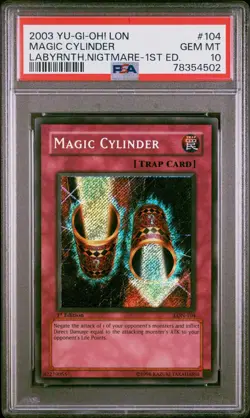 YUGIOH PSA 10 2003 Magic Cylinder LON-104 Secret Rare 1st Edition *4502 - Image 1