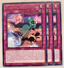 Yugioh! 3x Yummy Redemption JUSH-EN026 Rare 1st Ed NM - Image 1