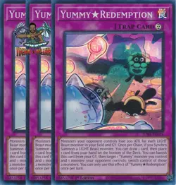 Yugioh! 3x Yummy Redemption JUSH-EN026 Super Rare 1st Ed NM - Image 1