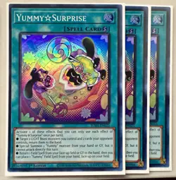 Yugioh! 3x Yummy☆Surprise JUSH-EN025 Super Rare 1st Ed NM - Image 1