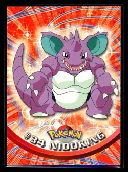 1999 Topps TV Animation Nidoking #34 Green Logo Non Foil Pokemon Card - Image 1