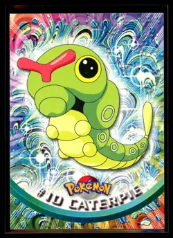 1999 Topps TV Animation Caterpie #10 Green Logo Non Foil Pokemon Card - Image 1