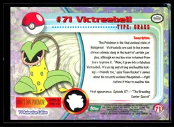 1999 Topps TV Animation Victreebell #71 Green Logo Non Foil Pokemon Card - Image 2