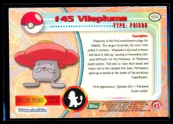 1999 Topps TV Animation Vileplume #45 Green Logo Non Foil Pokemon Card - Image 2