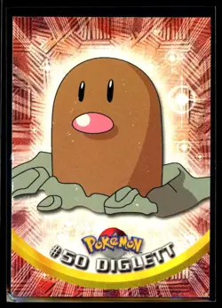 1999 Topps TV Animation Diglett #50 Green Logo Non Foil Pokemon Card - Image 1