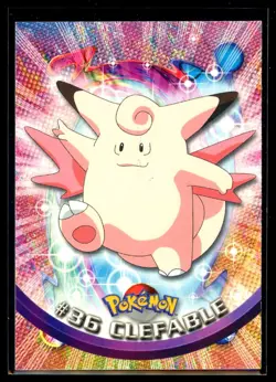 1999 Topps TV Animation Clefable #36 Green Logo Non Foil Pokemon Card - Image 1