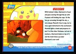 1999 Topps Pikachu's Vacation Success #55 Blue Logo Non Foil Pokemon Card - Image 2