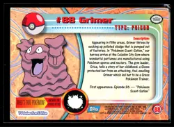 2000 Topps TV Animation Grimer #88 Blue Logo Non Foil Pokemon Card - Image 2