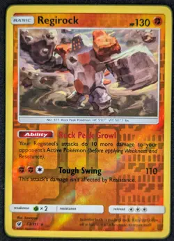 Regirock 2017 Crimson Invasion Reverse Holo Rare Pokemon Card 53/111 (NM) - Image 1
