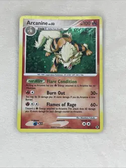 Pokemon TCG Arcanine Rising Rivals Holo Rare Card 1/111 - 2009 - Image 1