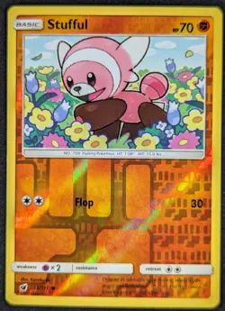 Stufful 2017 Crimson Invasion Reverse Holo Pokemon Card 55/111 (NM) - Image 1