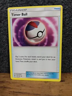 Pokemon TCG Timer Ball Sun & Moon Base Set 134/149 Regular Uncommon Card Game - Image 1